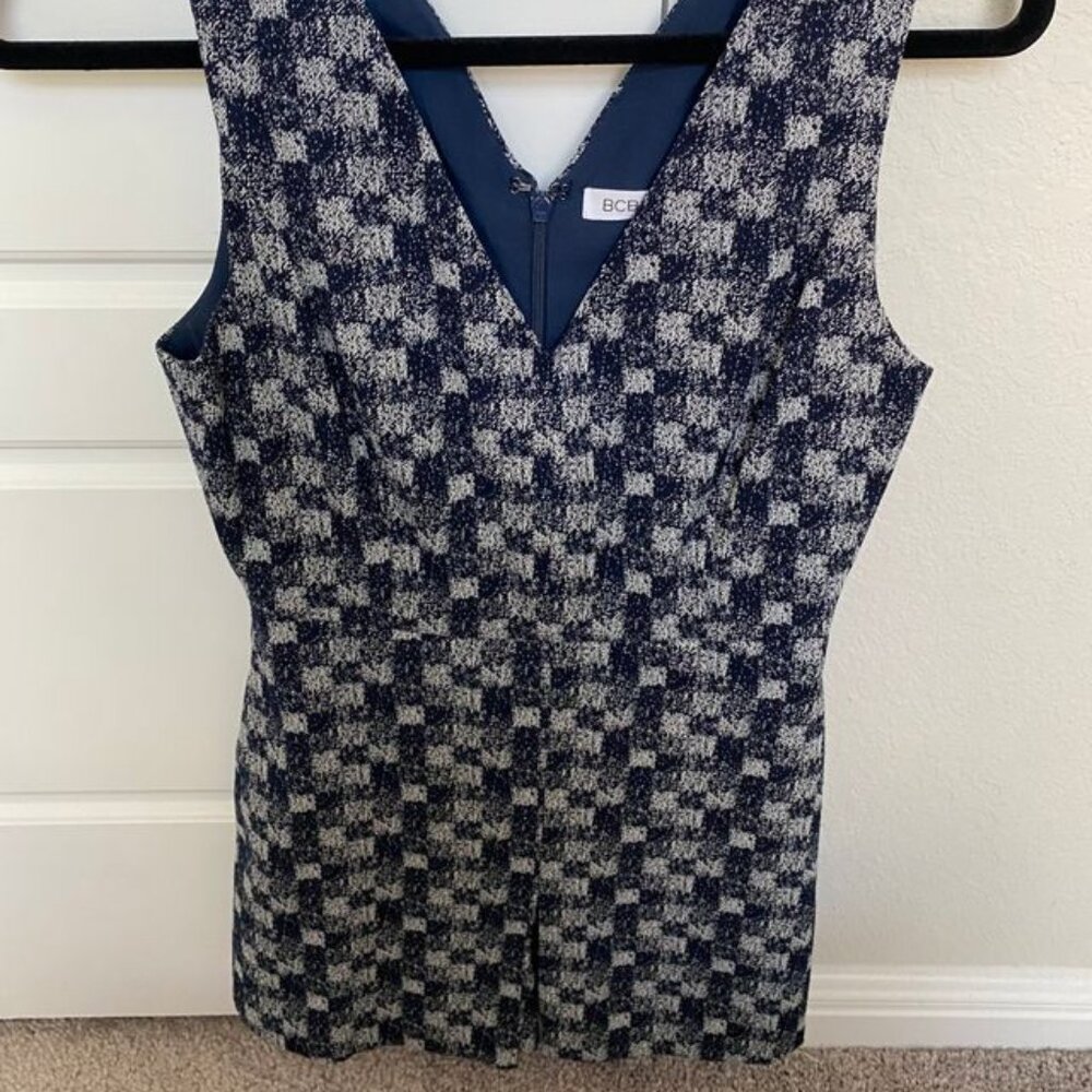 BCBGeneration Blue and white checkered romper